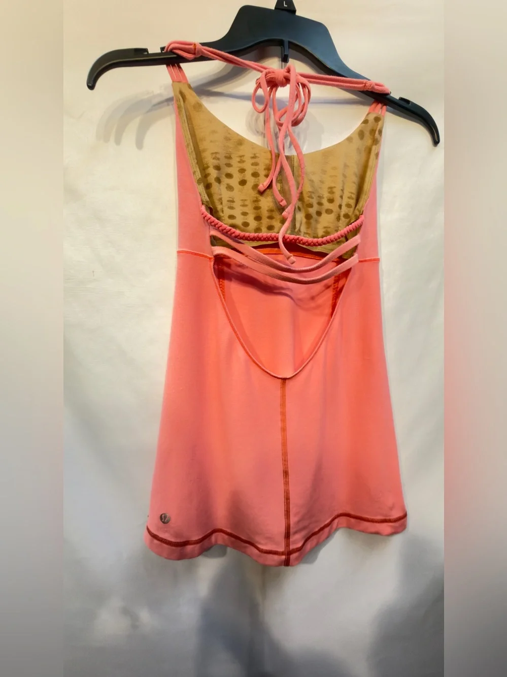 Lululemon electric coral hot yogi yoga halter tank top 6